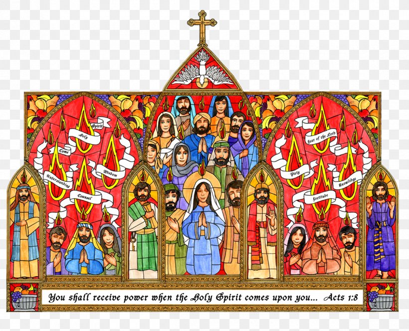 Stained Glass Window Pentecost Bulletin Board, PNG, 1200x972px, Stained Glass, Art, Bulletin Board, Catholicism, Confirmation Download Free