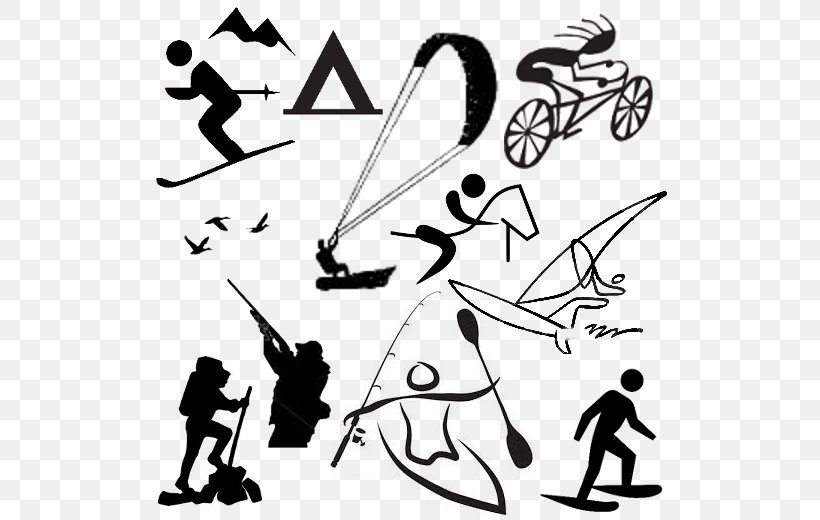 Outdoor Recreation Clip Art, PNG, 520x520px, Outdoor Recreation, Area, Art, Black And White, Calligraphy Download Free