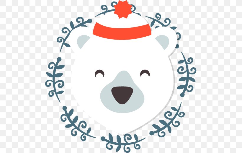 Polar Bear Christmas Clip Art, PNG, 513x518px, Watercolor, Cartoon, Flower, Frame, Heart Download Free