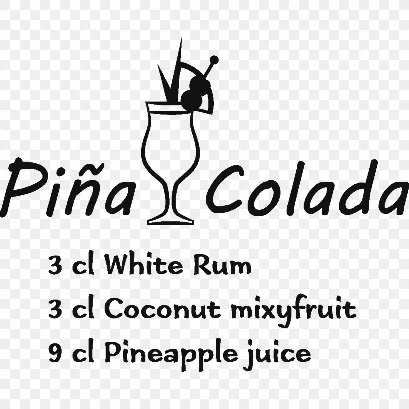 Piña Colada Cocktail Food Cuisine, PNG, 1200x1200px, Colada, Area, Black And White, Brand, Calligraphy Download Free