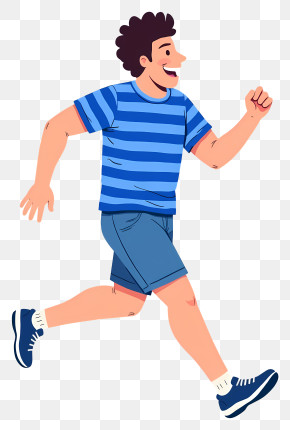 Running Man - Running Man In Blue Shirt PNG