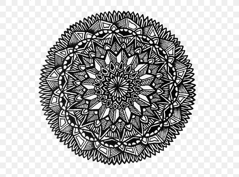 Tattoo Clip Art, PNG, 611x610px, Mandala, Art, Black And White, Doily, Drawing Download Free