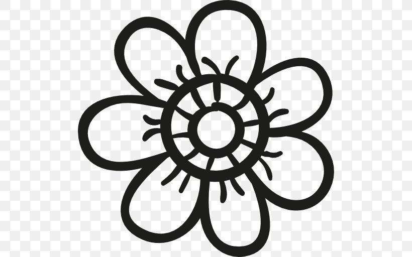 Flower Common Daisy Clip Art, PNG, 512x512px, Flower, Artwork, Bicycle Wheel, Black And White, Bud Download Free