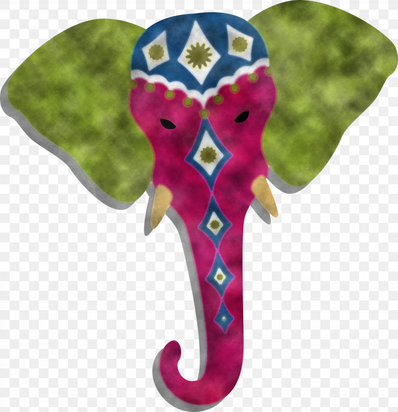 Indian Elephant, PNG, 2891x3000px, Indian Elephant, Elephant, Purple Download Free