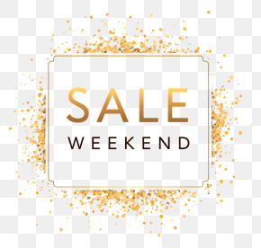 Sale Weekend - Gold Sale Weekend Banner PNG