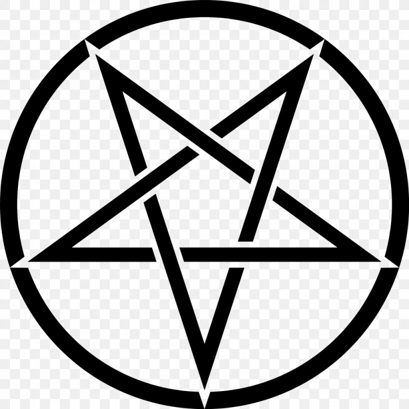 Pentagram Church Of Satan Pentacle Sigil Of Baphomet Satanism, PNG, 1024x1024px, Pentagram, Area, Baphomet, Black And White, Church Of Satan Download Free