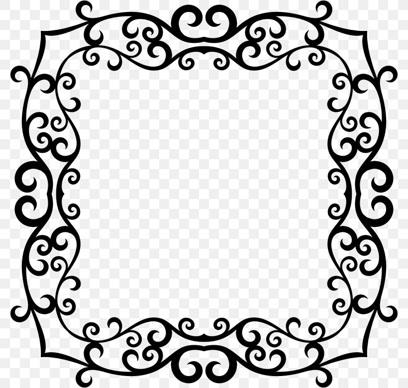 Picture Frames Borders And Frames Decorative Arts Clip Art, PNG, 779x780px, Picture Frames, Area, Black, Black And White, Borders And Frames Download Free