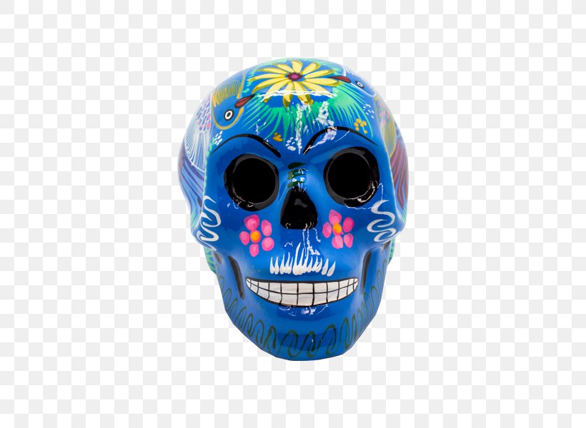 Skull Day Of The Dead Mexican Cuisine Ceramic Bone, PNG, 600x600px, Skull, Bone, Bowl, Ceramic, Cobalt Blue Download Free