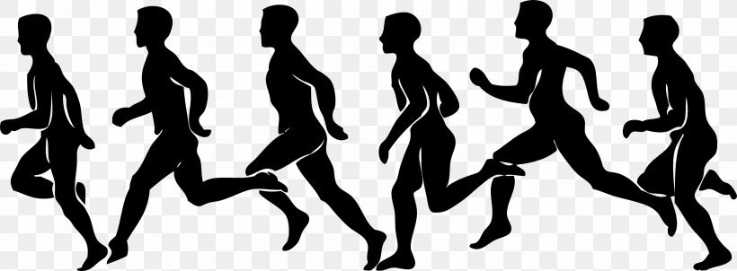 Running Clip Art, PNG, 3556x1312px, Running, Animation, Black And White,  Cartoon, Human Download Free