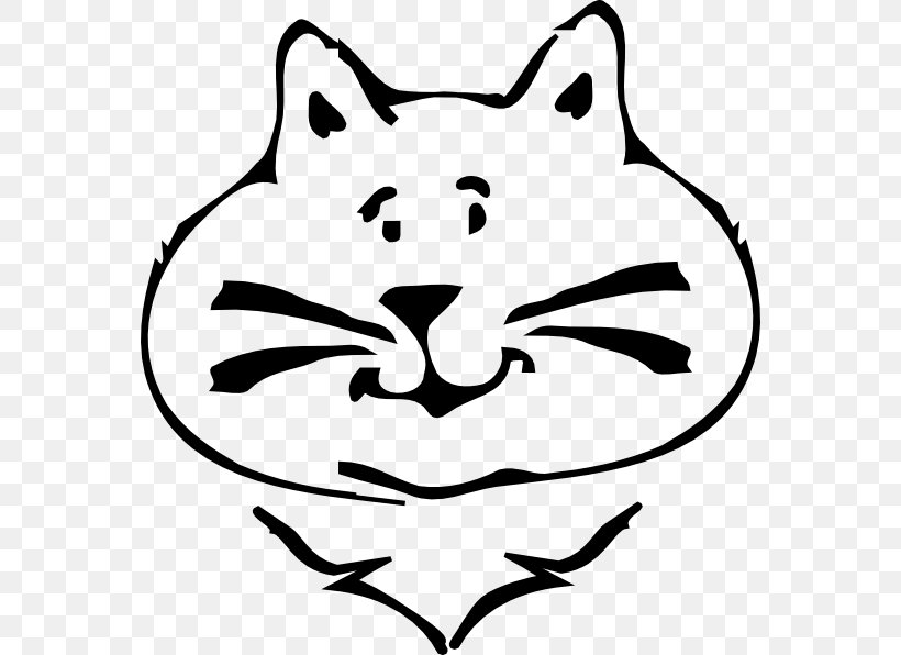Cat Smiley Kitten Clip Art, PNG, 564x596px, Cat, Artwork, Black, Black And White, Carnivoran Download Free