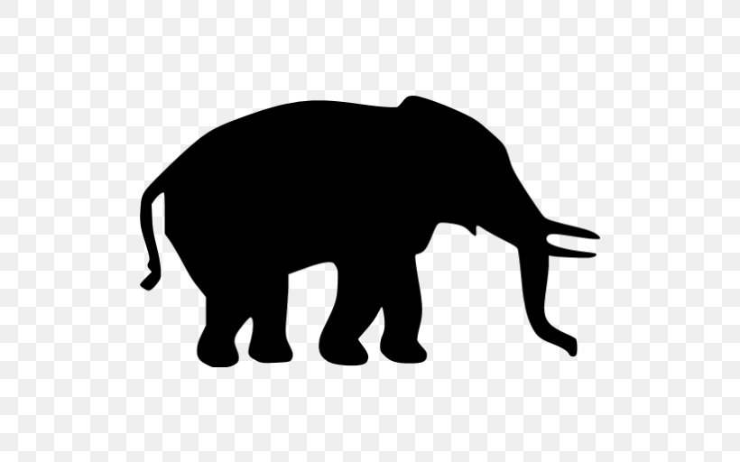 Asian Elephant African Elephant Elephantidae Drawing Lion, PNG, 512x512px, Asian Elephant, African Elephant, Animal, Black, Black And White Download Free
