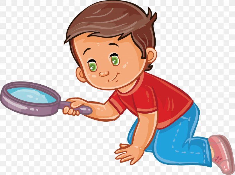 Boy Magnifying Glass Child Clip Art, PNG, 4300x3203px, Watercolor, Cartoon, Flower, Frame, Heart Download Free
