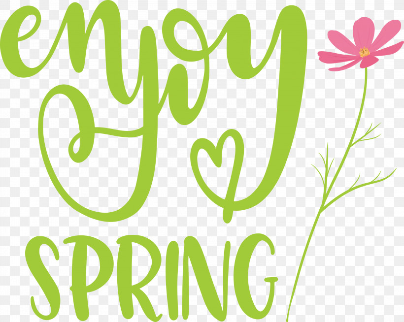 Enjoy Spring Spring, PNG, 3000x2394px, Spring, Floral Design, Happiness, Leaf, Line Download Free