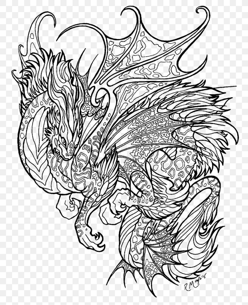 Line Art Black And White Dragon Drawing, PNG, 792x1009px, Line Art, Art, Artwork, Black And White, Coloring Book Download Free