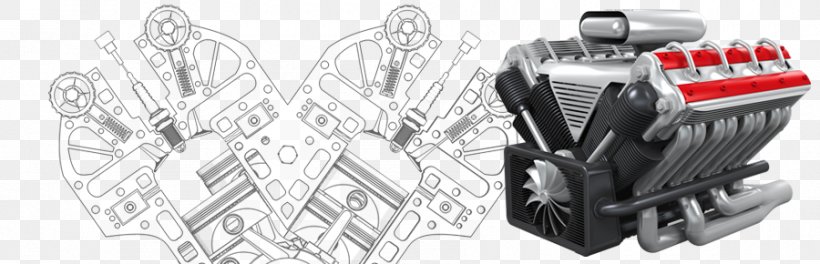 Car V8 Engine Crankshaft Piston, PNG, 900x290px, Car, Auto Part, Automotive Engine, Automotive Ignition Part, Black And White Download Free
