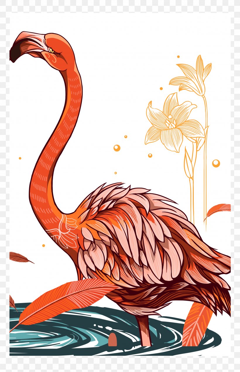 Flamingos Lovebird Painting Illustration, PNG, 2559x3960px, Flamingos, Animal, Art, Avialae, Beak Download Free
