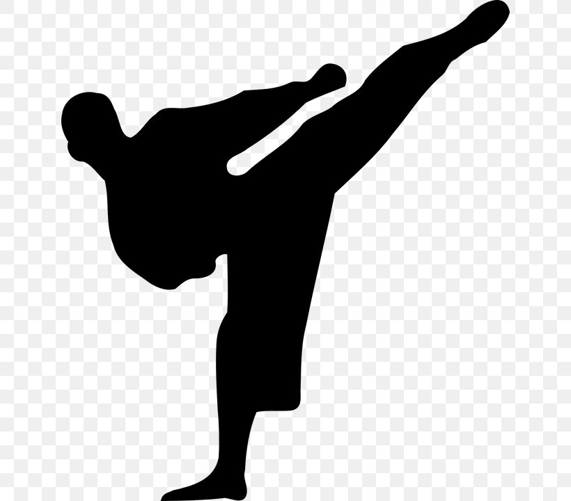 Karate Silhouette Martial Arts Clip Art, PNG, 644x720px, Karate, Arm, Black And White, Combat Sport, Finger Download Free