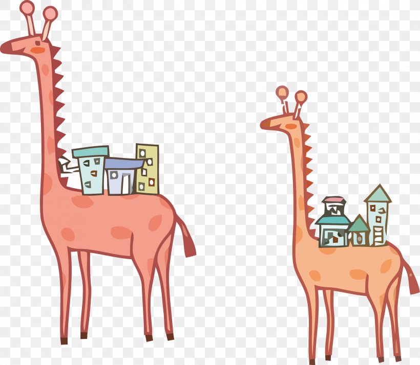 Northern Giraffe Illustrator Illustration, PNG, 2434x2121px, Northern Giraffe, Art, Camel Like Mammal, Cartoon, Deer Download Free
