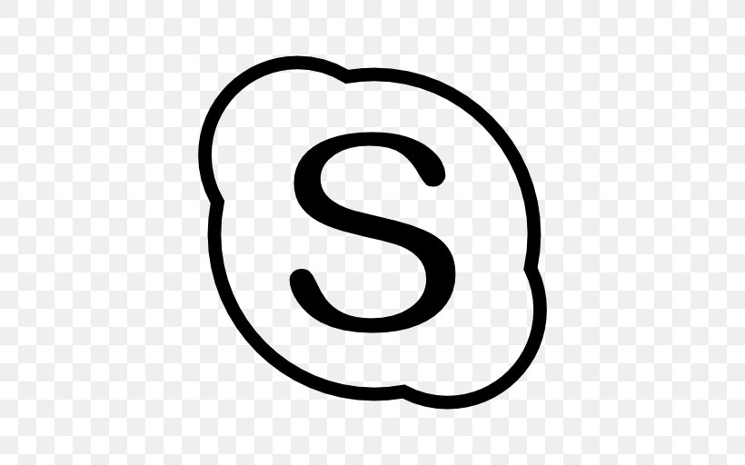 Skype Symbol Download, PNG, 512x512px, Skype, Area, Black, Black And White, Icon Design Download Free
