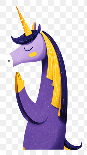 Unicorn Praying Hands - Praying Unicorn In Purple PNG