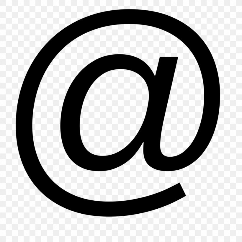 Symbol At Sign Arroba Email, PNG, 1024x1024px, Symbol, Area, Arroba, At Sign, Black And White Download Free