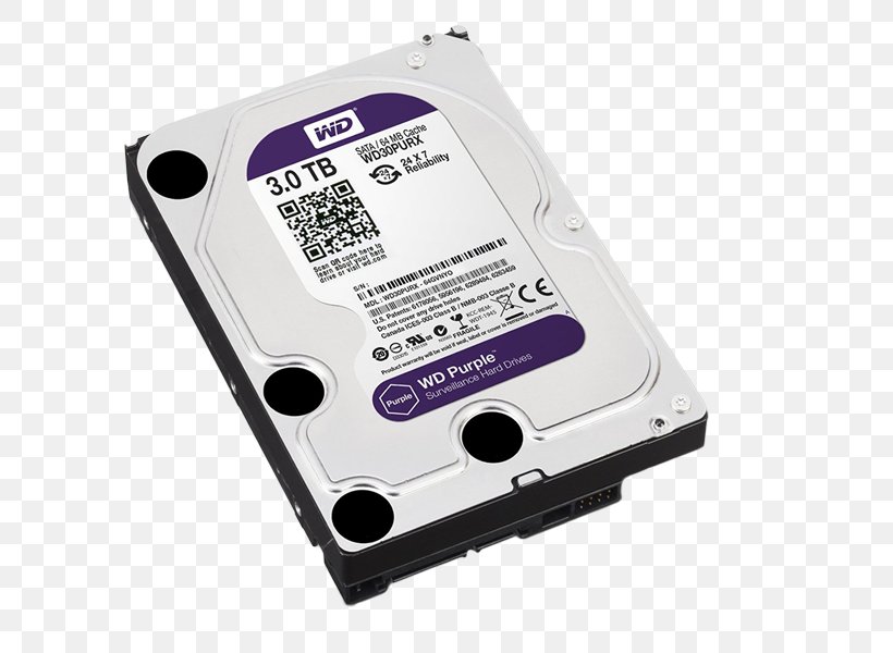 Hard Drives WD Purple SATA HDD Digital Video Recorders WD Blue Desktop HDD Western Digital, PNG, 600x600px, Hard Drives, Closedcircuit Television, Computer Component, Dahua Technology, Data Storage Device Download Free