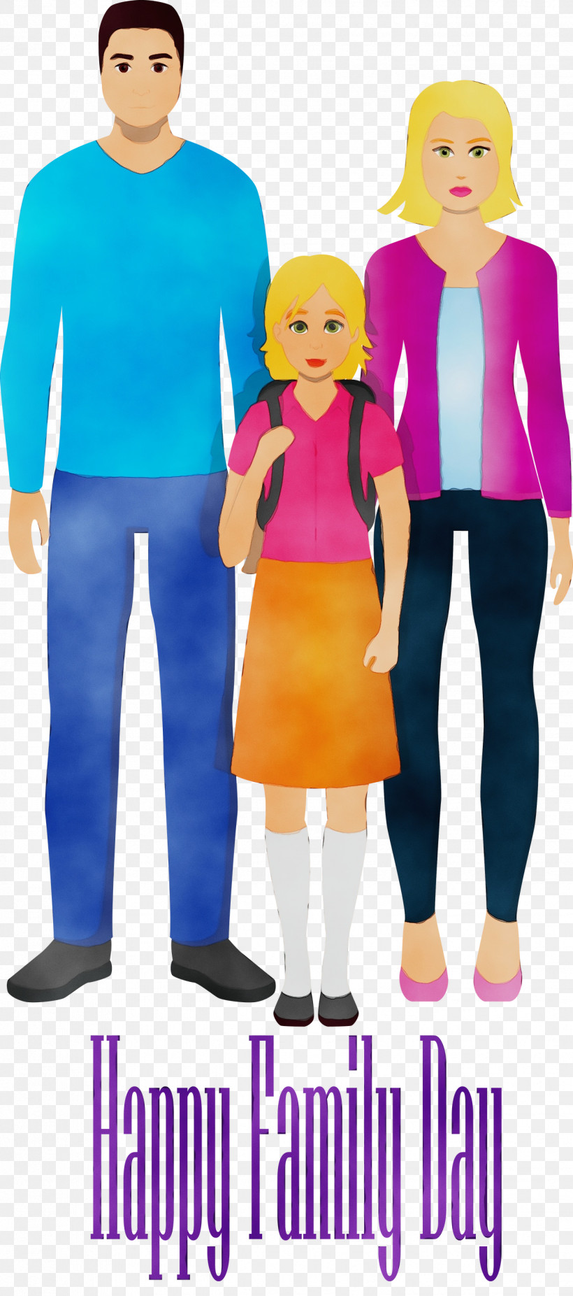 Cartoon Electric Blue Style Sleeve, PNG, 1327x3000px, Family Day, Cartoon, Electric Blue, Paint, Sleeve Download Free