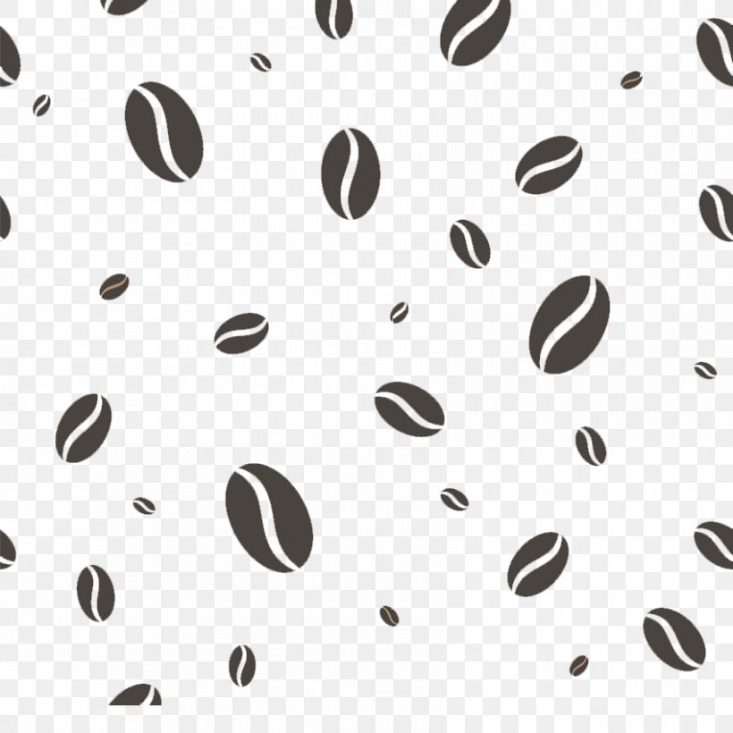 Coffee Bean Fundal, PNG, 850x850px, Coffee, Bean, Black And White, Coffee Bean, Food Download Free