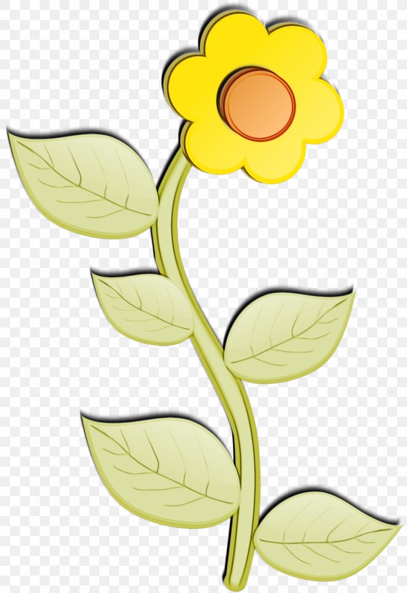 Yellow Flower Clip Art Plant Flowering Plant, PNG, 958x1397px, Watercolor, Flower, Flowering Plant, Paint, Pedicel Download Free