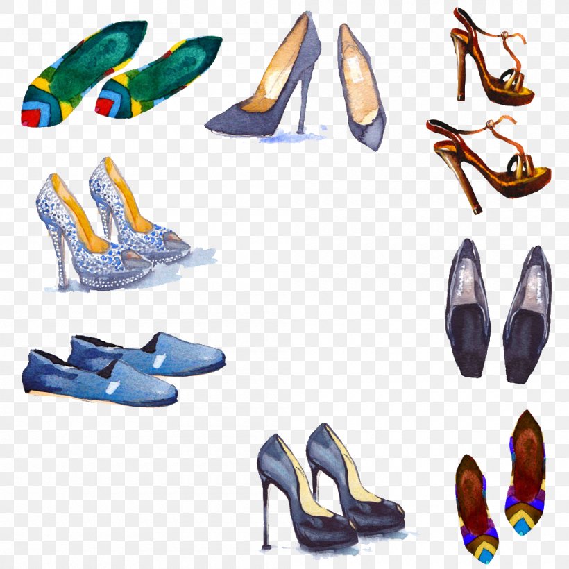 Slipper Shoe High-heeled Footwear Illustration, PNG, 1000x1000px, Slipper, Boot, Cartoon, Clothing, Designer Download Free