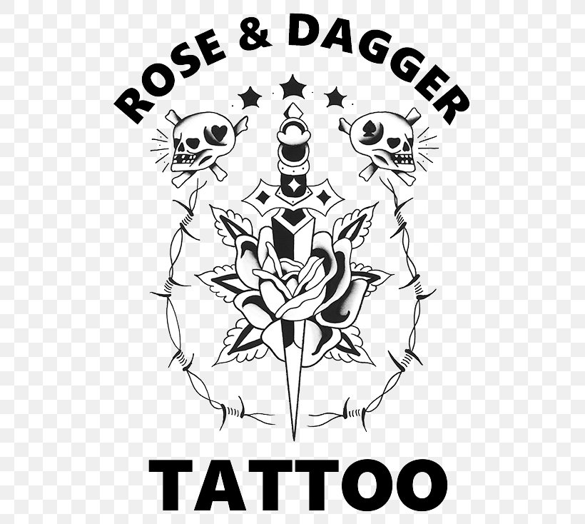 Rose And Dagger Tattoo Old School (tattoo) Weapon, PNG, 525x734px, Watercolor, Cartoon, Flower, Frame, Heart Download Free