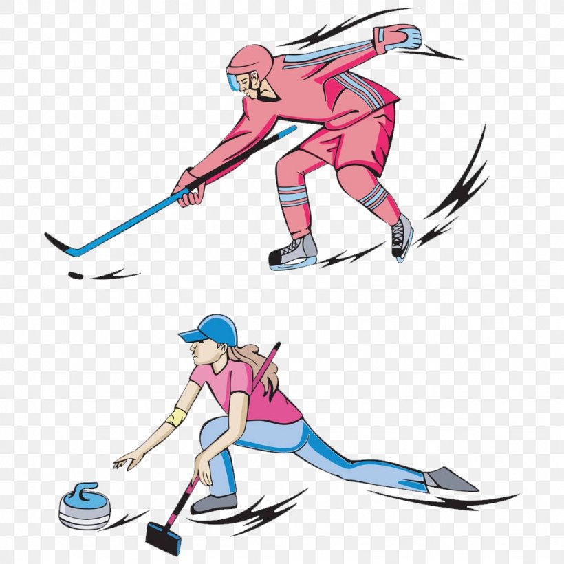 Ice Hockey Winter Olympic Games Curling Ice Skating, PNG, 1024x1024px, Winter Olympic Games, Art, Cartoon, Clip Art, Curling Download Free