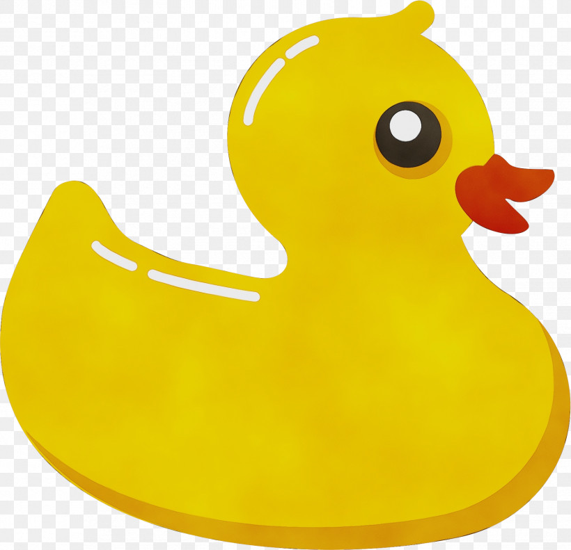 Rubber Ducky Bath Toy Toy Yellow Duck, PNG, 1755x1693px, Watercolor, Animal Figure, Bath Toy, Beak, Bird Download Free