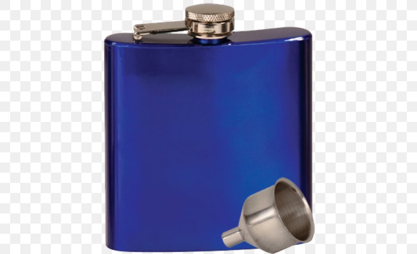 Devoted To Your Day Hip Flask Laboratory Flasks Glass Stainless Steel, PNG, 500x500px, Hip Flask, Award, Blue, Cobalt Blue, Engraving Download Free