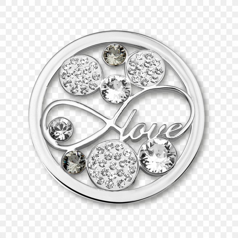 Silver Jewellery Coin Swarovski AG, PNG, 1000x1000px, Silver, Body Jewellery, Body Jewelry, Coin, Crystal Download Free
