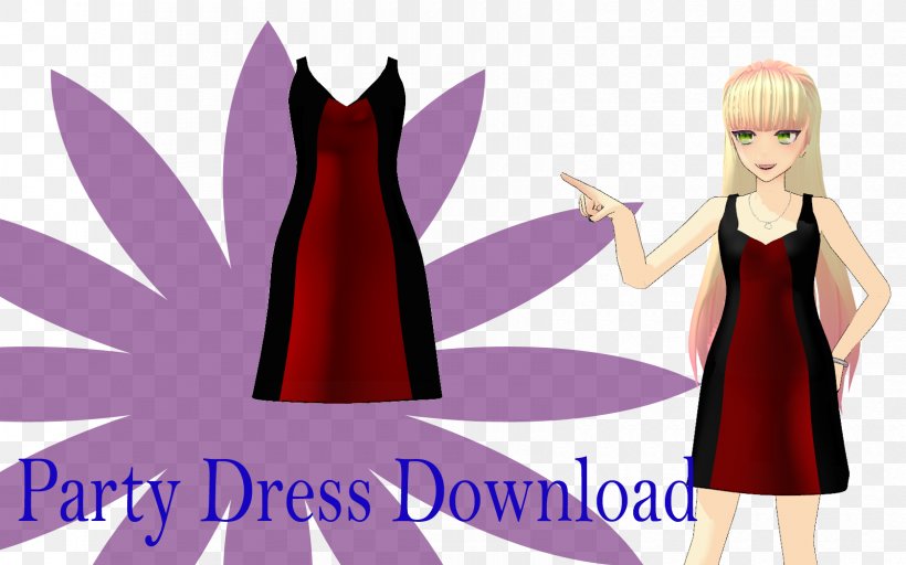 Party Dress MikuMikuDance Clothing Frock, PNG, 1680x1050px, Watercolor, Cartoon, Flower, Frame, Heart Download Free