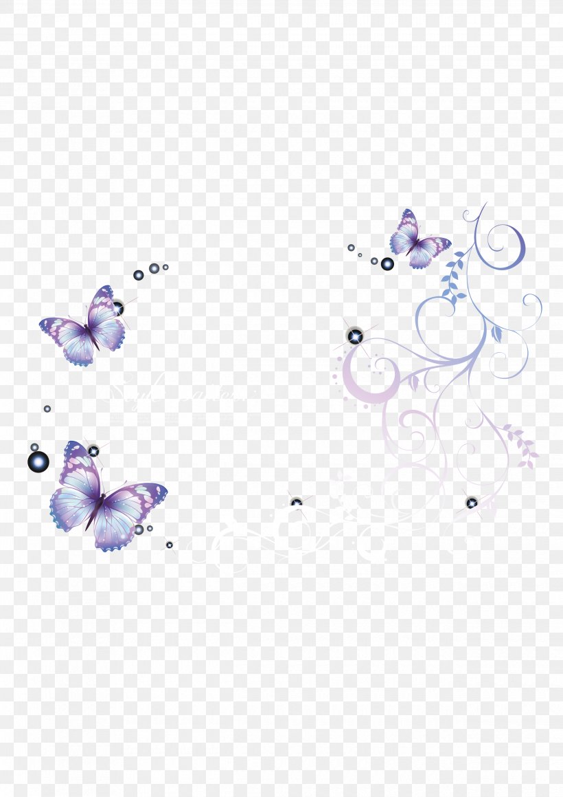 Butterfly Euclidean Vector Pattern, PNG, 2480x3508px, Butterfly, Area, Blue, Force, Lavender Download Free