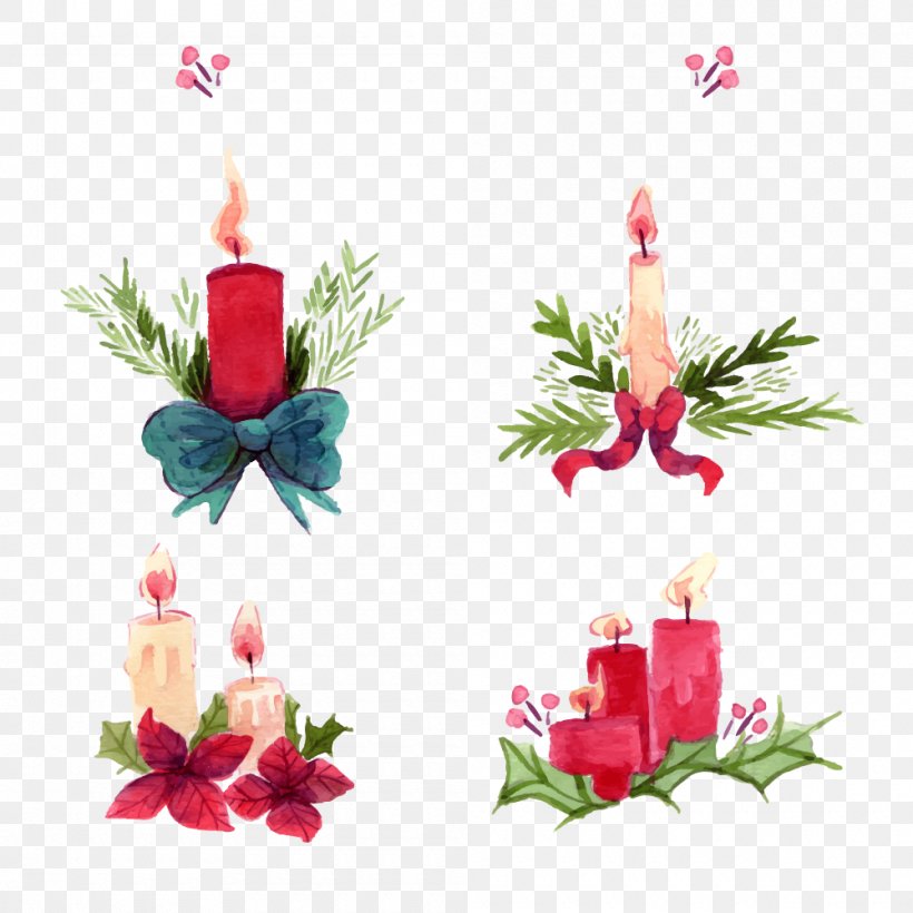 Watercolor Painting Icon, PNG, 1000x1000px, Watercolor Painting, Candle, Chinese New Year, Christmas, Christmas Decoration Download Free