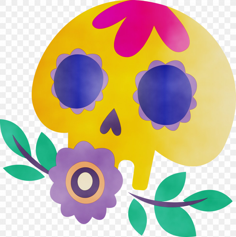 Flower Yellow, PNG, 2986x3000px, Day Of The Dead, D%c3%ada De Muertos, Flower, Mexico, Paint Download Free