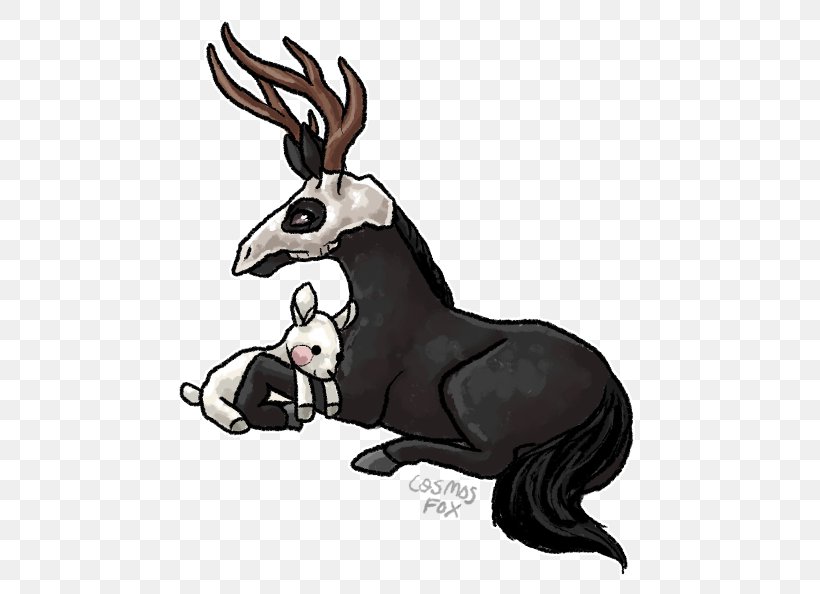 Reindeer Horse Donkey Antler, PNG, 500x594px, Reindeer, Antler, Art, Black And White, Cartoon Download Free
