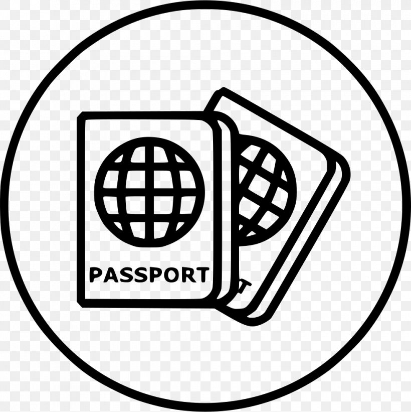 Travel Visa Passport Clip Art, PNG, 980x982px, Travel Visa, Area, Black And White, Brand, Document Download Free