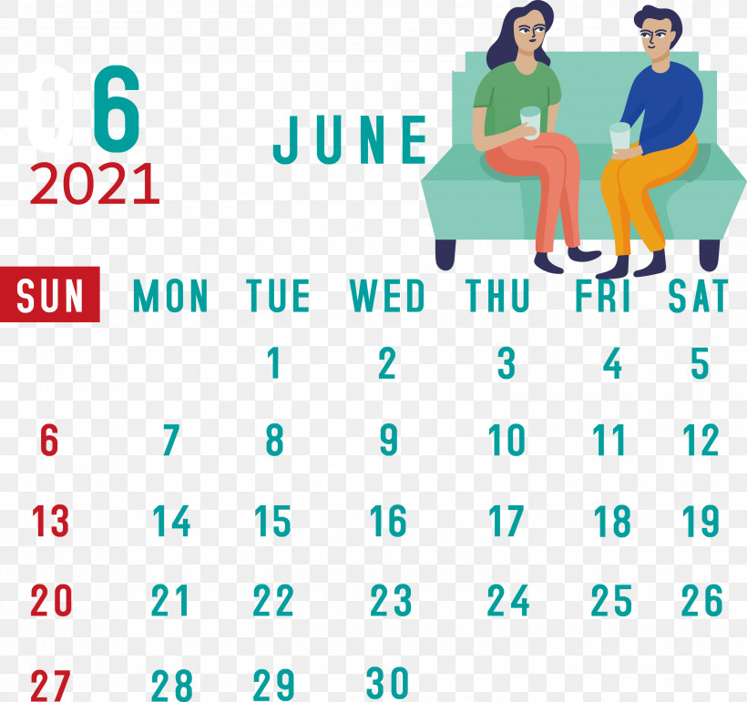 June 2021 Calendar 2021 Calendar June 2021 Printable Calendar, PNG, 3000x2823px, 2021 Calendar, Behavior, Calendar System, Human, June 2021 Printable Calendar Download Free
