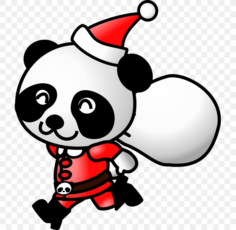 Santa Claus Giant Panda Christmas Clip Art, PNG, 717x800px, Watercolor, Cartoon, Flower, Frame, Heart Download Free