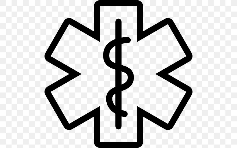 Star Of Life Emergency Medical Services Emergency Medical Technician Certified First Responder Rod Of Asclepius, PNG, 512x512px, Star Of Life, Ambulance, Area, Black And White, Certified First Responder Download Free