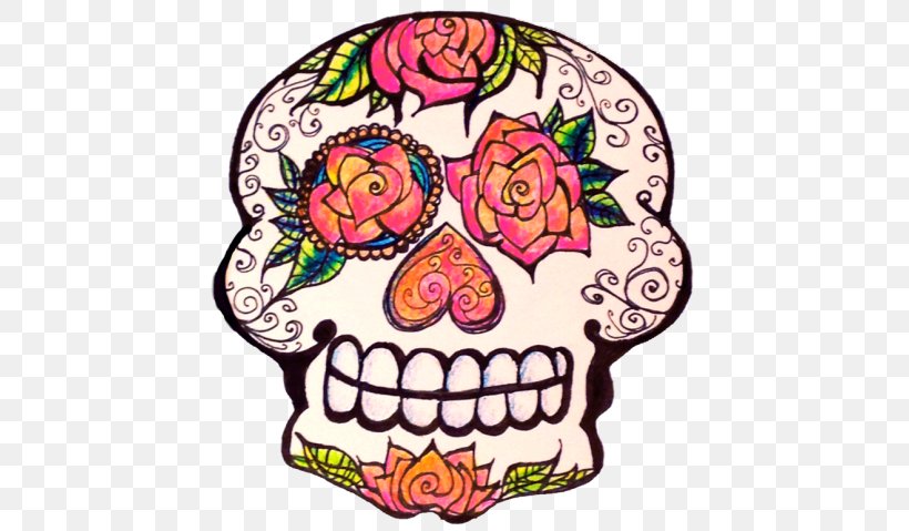 Calavera Day Of The Dead Clip Art Skull Death, PNG, 720x479px, Watercolor, Cartoon, Flower, Frame, Heart Download Free