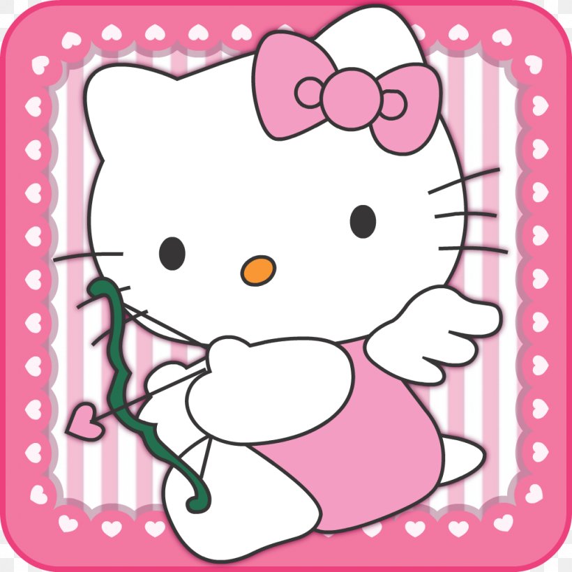 Hello Kitty Poster Cat, PNG, 1024x1024px, Watercolor, Cartoon, Flower, Frame, Heart Download Free