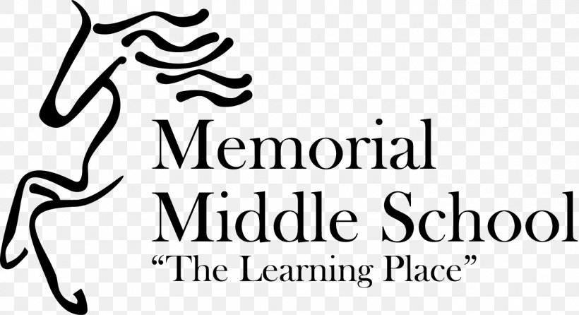 Memorial Middle School National Secondary School School District, PNG, 1385x754px, Memorial Middle School, Area, Black And White, Brand, Calligraphy Download Free