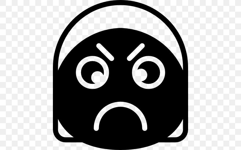Smiley Emoticon Clip Art, PNG, 512x512px, Smiley, Anger, Area, Black, Black And White Download Free