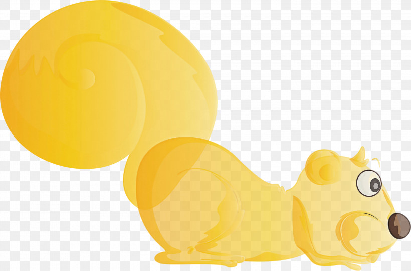 Squirrel, PNG, 3000x1976px, Squirrel, Animal Figure, Ferret, Yellow Download Free