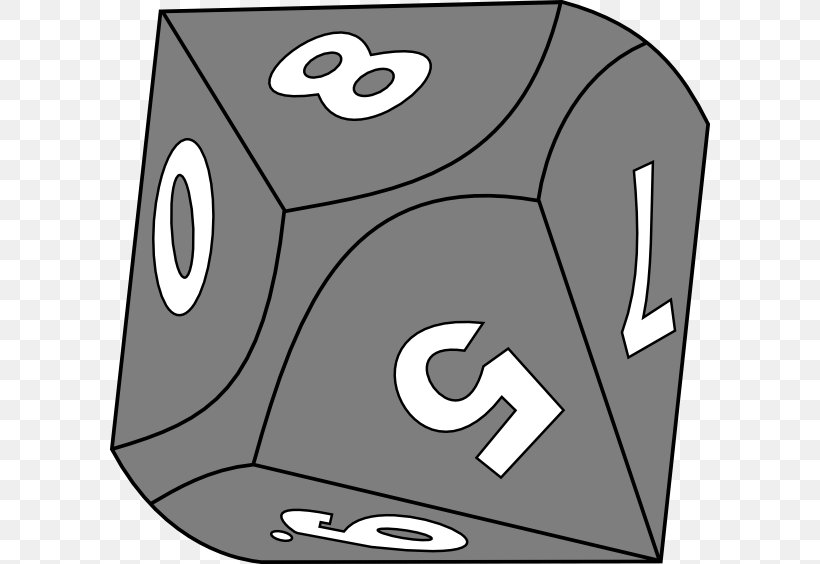 D20 System Dice Four-sided Die Dé à Dix Faces Clip Art, PNG, 600x564px, D20 System, Area, Black And White, Brand, Cube Download Free